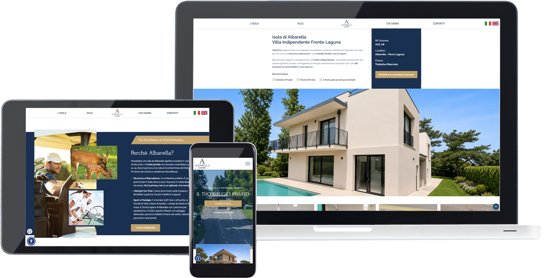 Mockup sito web